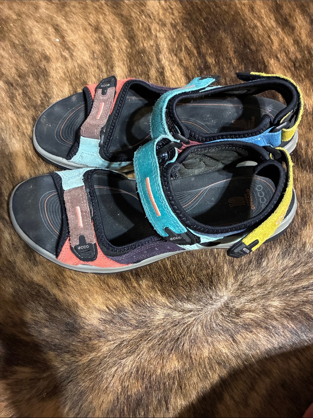 Ecco multi colored sandals in size 40